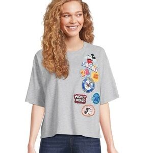 Mickey Mouse Multi-Patch Graphic Tee -  Juniors - SZ L